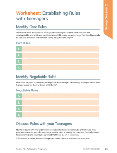 guide to Establishing rules with teenagers